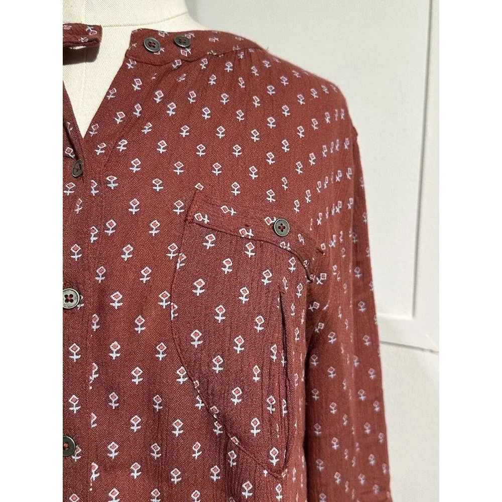 Free People Deep V Boyfriend Shirt